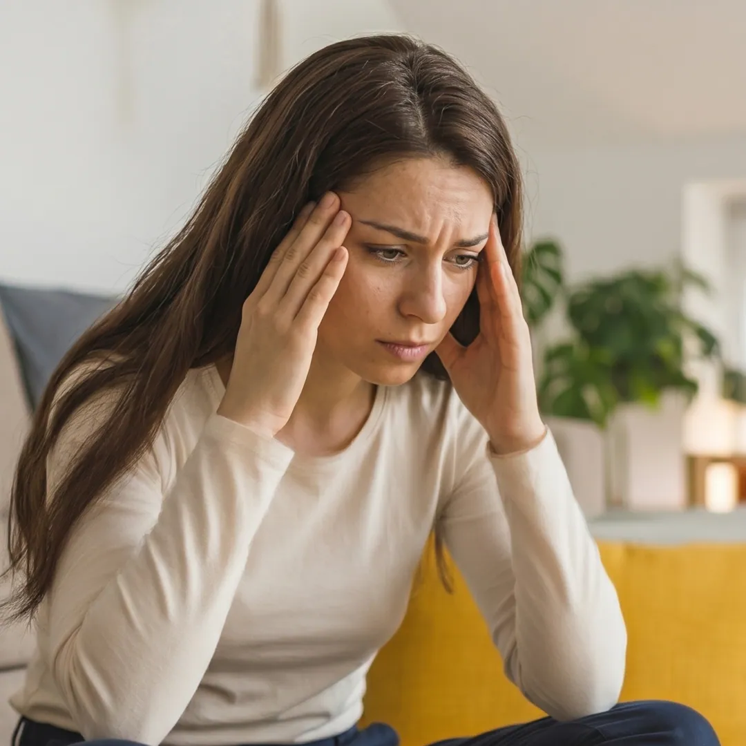 Femme fatiguée souffrant de maux de tête